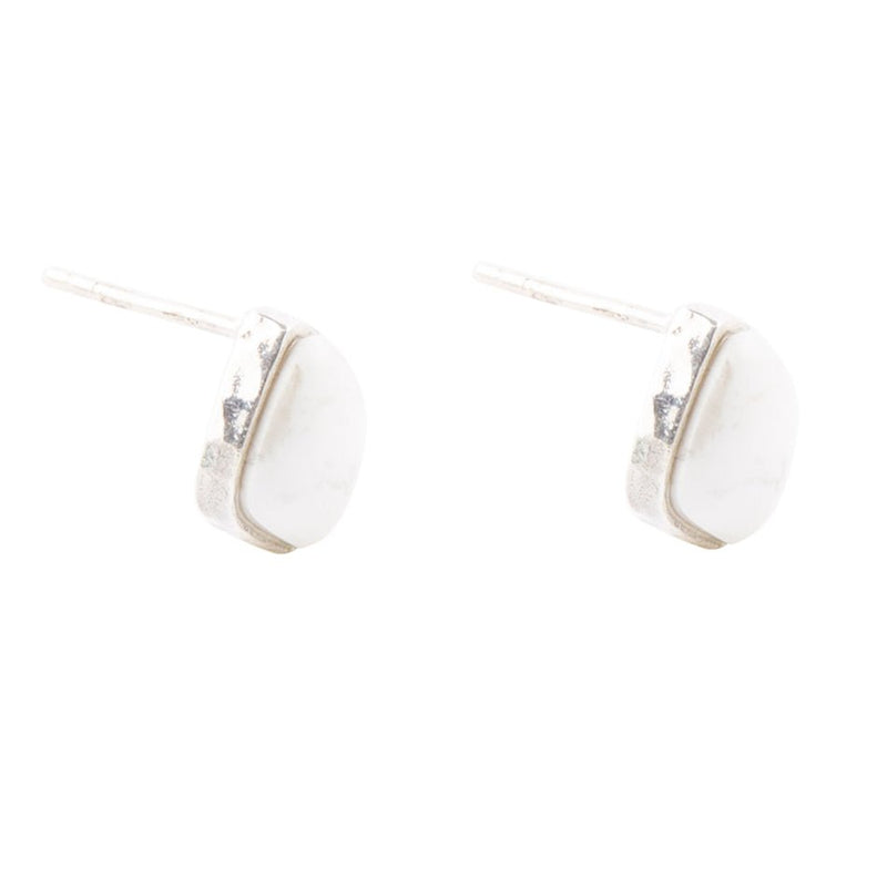 Abstract Howlite Post Earring