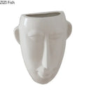 GobekUsa Abstract Human Face Ceramic Vase Plant Pot Room Decoration