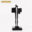 GobekUsa Abstract Iron Cast Couple Statue for Home Decor and Family Happiness