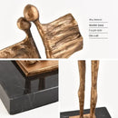 GobekUsa Abstract Iron Cast Couple Statue for Home Decor and Family Happiness