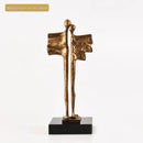 GobekUsa Abstract Iron Cast Couple Statue for Home Decor and Family Happiness