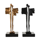 GobekUsa Abstract Iron Cast Couple Statue for Home Decor and Family Happiness