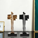GobekUsa Abstract Iron Cast Couple Statue for Home Decor and Family Happiness