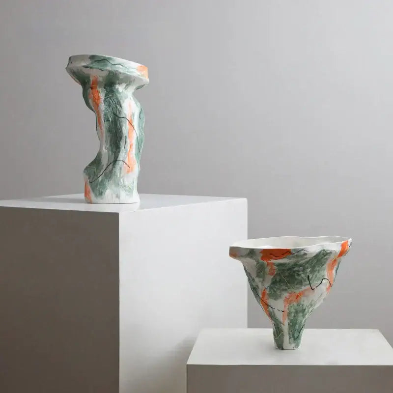 GobekUsa Abstract Irregular Pattern Ceramic Vase for Home Decoration, photo 2 of 8