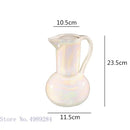 GobekUsa Ceramic Shell Vase - White Gloss - Abstract Irregular Design for Home Decor