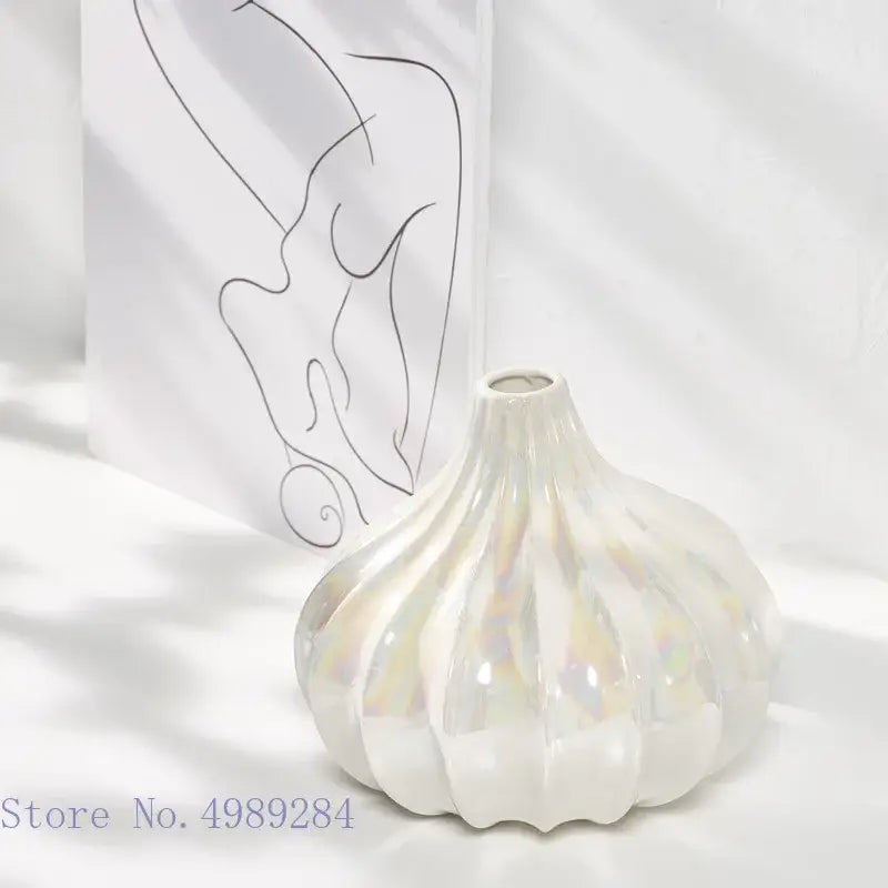 GobekUsa Ceramic Shell Vase - White Gloss - Abstract Irregular Design for Home Decor, photo 4 of 16