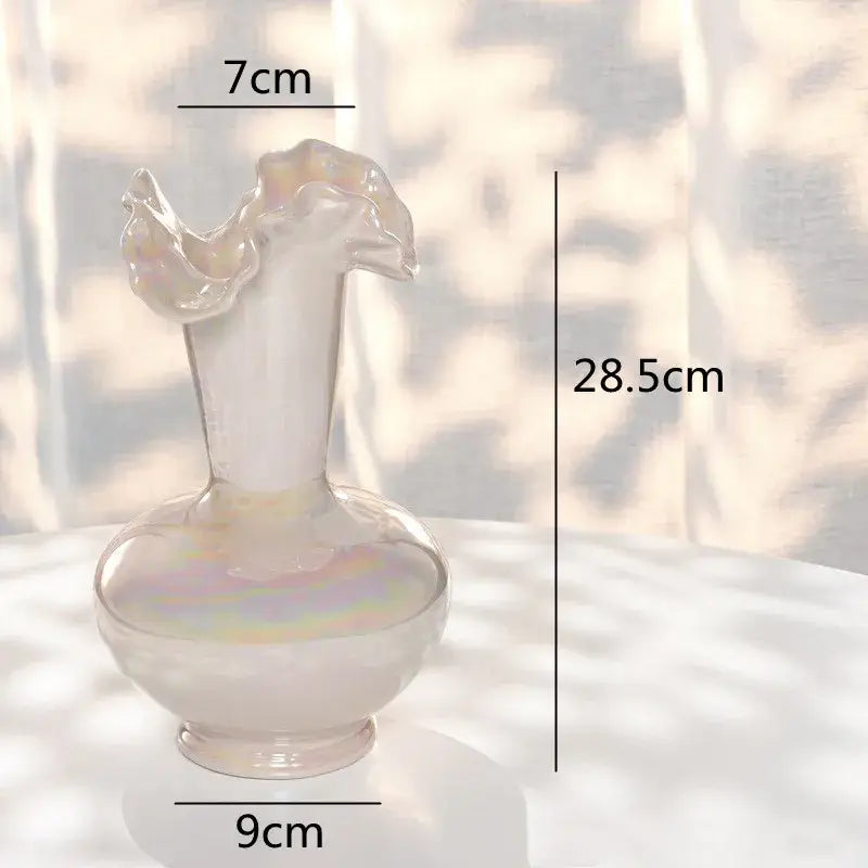 GobekUsa Ceramic Shell Vase - White Gloss - Abstract Irregular Design for Home Decor, photo 10 of 16