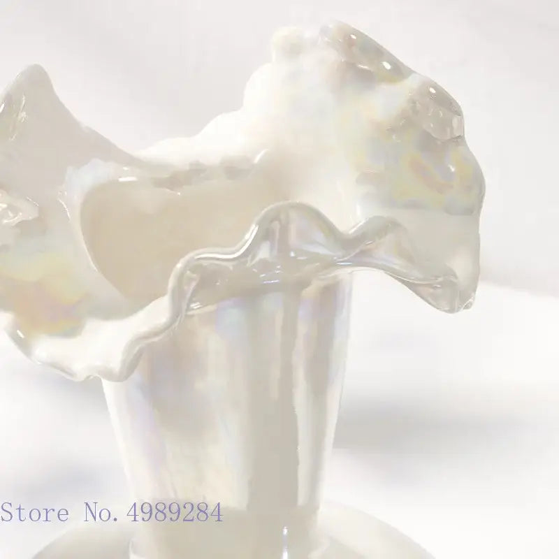 GobekUsa Ceramic Shell Vase - White Gloss - Abstract Irregular Design for Home Decor, photo 3 of 16