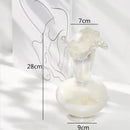 GobekUsa Ceramic Shell Vase - White Gloss - Abstract Irregular Design for Home Decor
