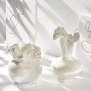 GobekUsa Ceramic Shell Vase - White Gloss - Abstract Irregular Design for Home Decor