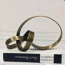 GobekUsa Abstract Knot Golden Tape Metal Sculpture Figurine for Room Decoration