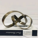 GobekUsa Abstract Knot Golden Tape Metal Sculpture Figurine for Room Decoration