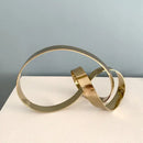 GobekUsa Abstract Knot Golden Tape Metal Sculpture Figurine for Room Decoration