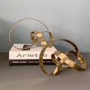 GobekUsa Abstract Knot Golden Tape Metal Sculpture Figurine for Room Decoration