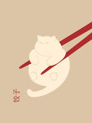GobekUsa Abstract Lazy Cat Canvas Wall Art