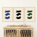 GobekUsa Abstract Lazy Cat Canvas Wall Art