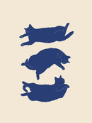 GobekUsa Abstract Lazy Cat Canvas Wall Art