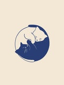 GobekUsa Abstract Lazy Cat Canvas Wall Art