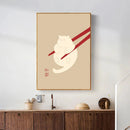 GobekUsa Abstract Lazy Cat Canvas Wall Art