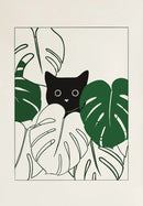 GobekUsa Abstract Lazy Cat Canvas Wall Art