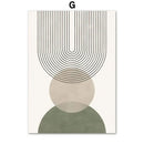 Vintage boho abstract geometric leaf canvas wall art living room by Decorbites