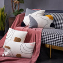 Abstract line colors cushion cover living room tufted pillow case by Decorbites
