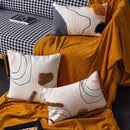 Abstract line colors cushion cover living room tufted pillow case by Decorbites