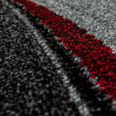 Abstract Living Room Rug Brilliance Collection - Grey Red Black