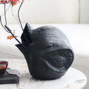 GobekUsa Black Vase Abstract Artwork Flowers Pots Desk Decoration Aesthetic Décor