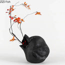 GobekUsa Black Vase Abstract Artwork Flowers Pots Desk Decoration Aesthetic Décor