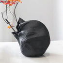 GobekUsa Black Vase Abstract Artwork Flowers Pots Desk Decoration Aesthetic Décor
