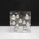 GobekUsa Abstract Metal Ball Artworks in Transparent Acrylic Container Boxes