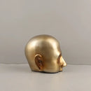 GobekUsa Golden Head Half Face Resin Sculpture Abstract Portrait Home Decor Figurine