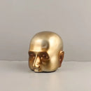 GobekUsa Golden Head Half Face Resin Sculpture Abstract Portrait Home Decor Figurine