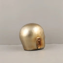 GobekUsa Golden Head Half Face Resin Sculpture Abstract Portrait Home Decor Figurine