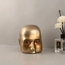 GobekUsa Golden Head Half Face Resin Sculpture Abstract Portrait Home Decor Figurine