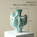 GobekUsa Geometric Ceramic Vase with Abstract Irregular Folds | Home Decor Handicrafts