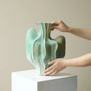 GobekUsa Geometric Ceramic Vase with Abstract Irregular Folds | Home Decor Handicrafts