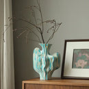 GobekUsa Geometric Ceramic Vase with Abstract Irregular Folds | Home Decor Handicrafts
