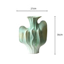 GobekUsa Geometric Ceramic Vase with Abstract Irregular Folds | Home Decor Handicrafts