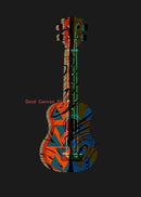 Abstract neon electric guitar canvas print living room wall art by Decorbites