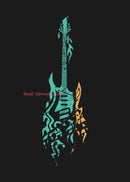 Abstract neon electric guitar canvas print living room wall art by Decorbites