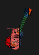 Abstract neon electric guitar canvas print living room wall art by Decorbites