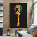 Abstract neon electric guitar canvas print living room wall art by Decorbites