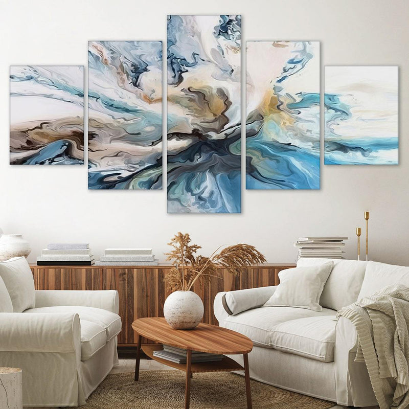 Abstract Oceanic Canvas - 5 Panel