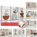 GobekUsa Abstract Orange Leaf Posters Set - Boho Home Wall Art