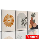 GobekUsa Abstract Orange Leaf Posters Set - Boho Home Wall Art