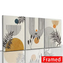 GobekUsa Abstract Orange Leaf Posters Set - Boho Home Wall Art