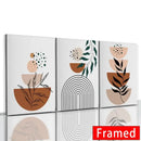 GobekUsa Abstract Orange Leaf Posters Set - Boho Home Wall Art