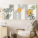 GobekUsa Abstract Orange Leaf Posters Set - Boho Home Wall Art